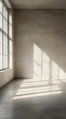 Obraz premium Minimalist Interior Space with Natural Light and Concrete Wall