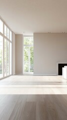 Fototapeta premium Bright and Spacious Modern Living Room with Natural Light Streaming