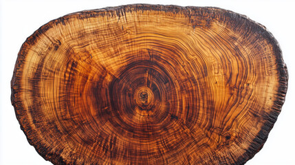 Obraz premium Top View of a Wooden Tabletop Against a Clean White Background, Showcasing Natural Wood Grain and Texture for Product Display or Design Mockups