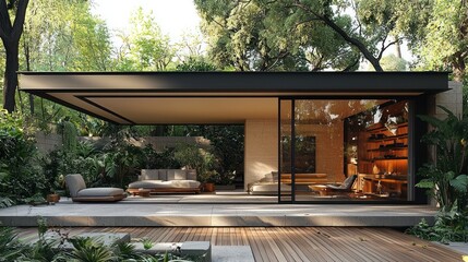 Modern Minimalist House Design in Lush Green Garden
