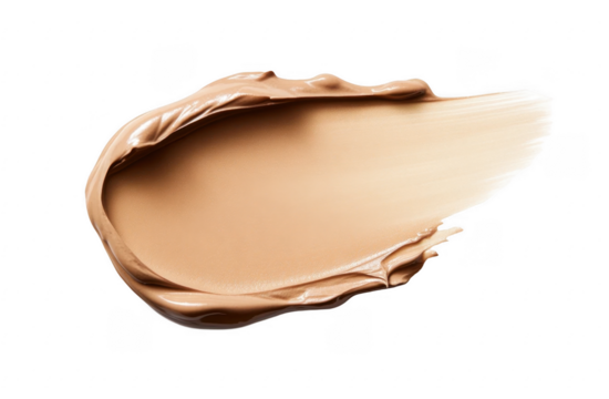 Makeup Liquid foundation stroke isolated on white background. Cosmetic product brush swatch 
