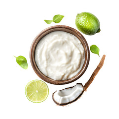Tongan Coconut Lime Chutney in Coconut Cream Isolated on Transparent Background