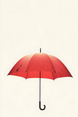 Obraz premium Umbrella providing shelter from raindrops with space for text, representing protection in rainy weather -