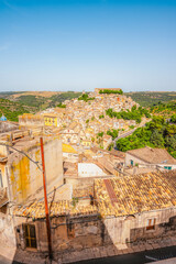 Obraz premium Old baroque town of Ragusa Ibla in Sicily. Historic center called Ibla builded in late Baroque Style. Ragusa, Sicily, Italy