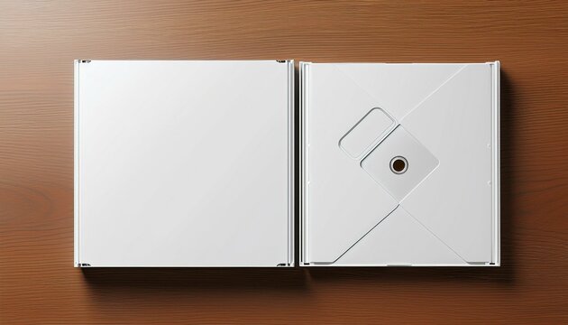 blank white cd case mockup opened top view isolated 3d rendering empty software storage mock up clear packing for blu ray disc with data template