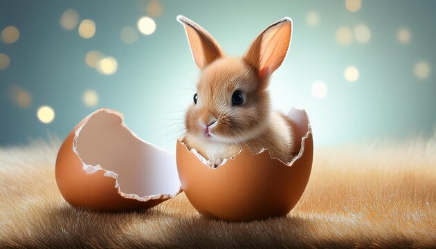 easter bunny in eggshell