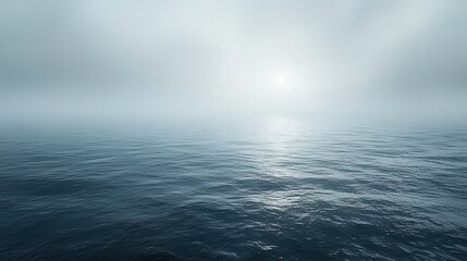 Obraz premium Misty Ocean Serenity: A Tranquil Seascape