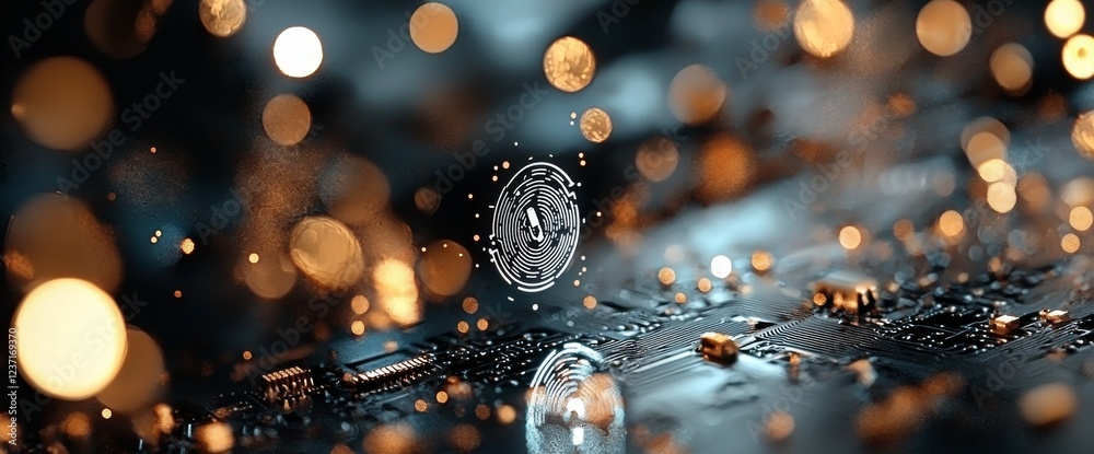 Aufkleber fingerprint authentication to access secured computer network and digital system. cyber security uti