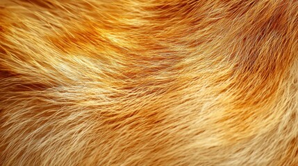 Fototapeta premium Close-Up of Fluffy Golden Fur Textures in Natural Lighting