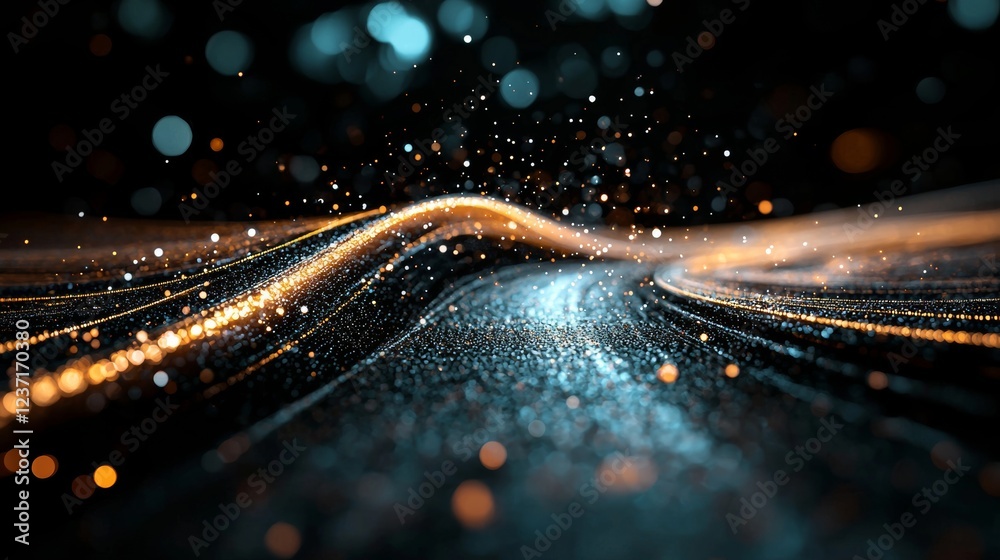 Poster abstract technology with a big data background concept featuring digital data flow motion, data set 