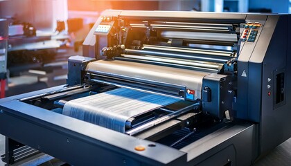 Obraz premium digital inkjet printer in operation during largescale printing process concept large format printing inkjet technology printing process industrial printing high volume production