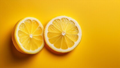 lemon slice on yellow background