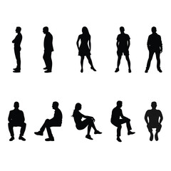 Young People Silhouettes,Highly Detailed People,People Silhouettes,Groups of People