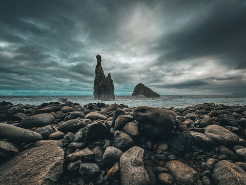 rocks and sea