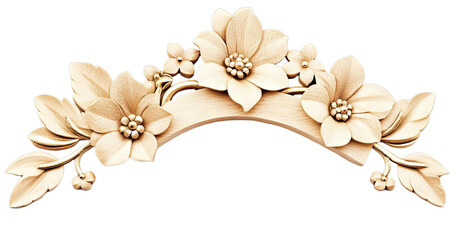 Exquisite Carved Wood Floral Ornament