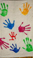 Handabdrücken von Kinderhänden