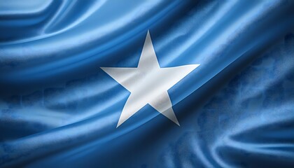 Vibrant Somalia flag waving with luxurious satin texture - Patriotic and cultural symbol