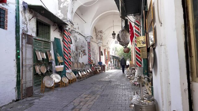 Artwork in the alley of Tunis medina