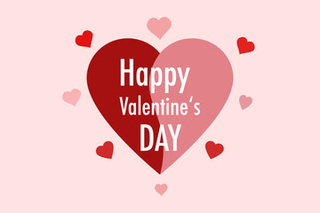 Happy Valentine's Day - Hearts and text on a light background