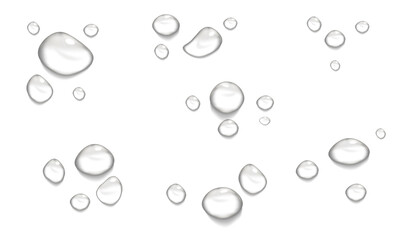 水滴_円形_鍋_雨_水分_液体画像_新鮮な水滴（背景透明png/合成素材）