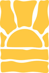 Yellow sunset grunge groovy banner