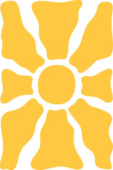 Groovy retro abstract comic sun