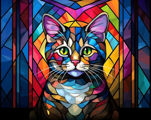 Bunte Katzenillustration im modernen Stil