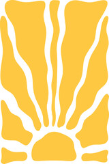 Summer sunlight groovy graphic banner