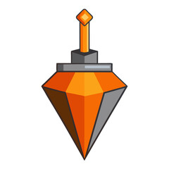 Obraz premium Plumb Bob Construction Tool Vector | Clipart, Cartoon & Line Art Illustration, Plumb bob construction tool vector illustration, clipart, and line art design on a white background.