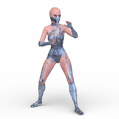 女性エイリアン　3DCGレンダリング