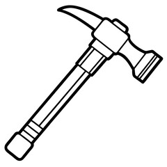 Hammer Construction Tool Vector | Cartoon, Clipart & Line Art Illustration, High-quality hammer construction tool vector in cartoon, clipart, and line art style. Perfect for design.