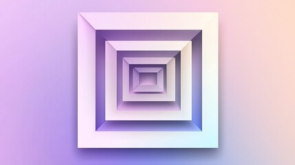 Fototapeta premium Abstract pastel square layered design in shades of purple and white
