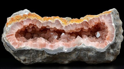 Obraz premium Pink Quartz Geode: A Stunning Natural Crystal Formation