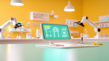 Naklejka premium Modern Laboratory with Advanced Technology Display