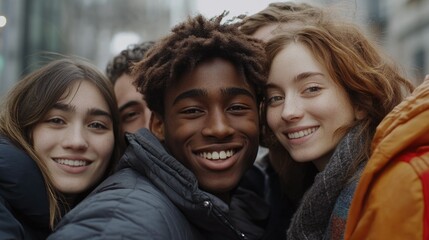 Obraz premium Friendly Group of People Smiling at Camera