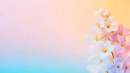 Fototapeta premium Pastel Flowers Against A Soft Gradient Background