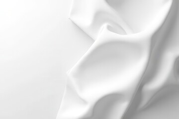 Soft White Fabric Texture with Gentle Drapes on Light Background