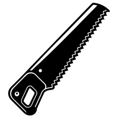 Obraz premium Hand Saw Construction Tool Vector | Cartoon, Clipart & Line Art Illustration, High-quality hand saw vector illustration in cartoon, clipart, and line art style for digital use.