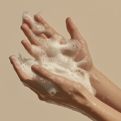 Fototapeta premium washing hands with soap