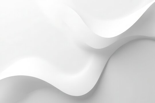 Fototapeta Abstract White Curves on Soft Grey Background for Modern Design