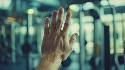 Hand Overlooking Fitness Equipment