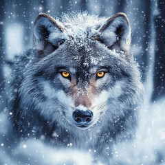 Fototapeta premium wolf in the snow