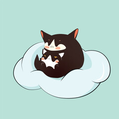 Сute cats on a cloud
