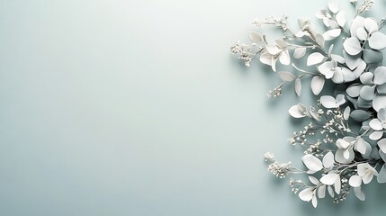 White Eucalyptus and Baby Breath Floral Arrangement