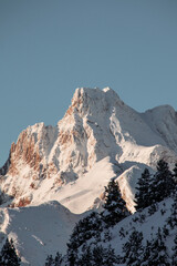 snow covered mountains in winter
