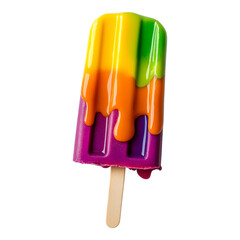 Colorful Melting Popsicle - Ideal for Food Blogs and Summer Party Invitations