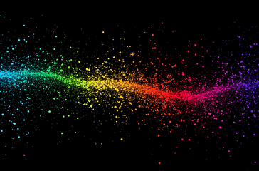 Fototapeta premium A vibrant rainbow glitter background with colorful hues and sparkling effects, creating a lively and dazzling atmosphere filled with rainbow-colored shine and shimmer