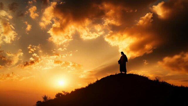 Jesus the lord praying on the Heaven