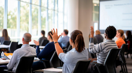 Obraz premium Diverse Professionals Engaged in Collaborative Training Session