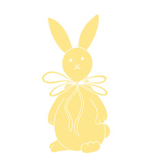 Decorative silhouette of a colorful Easter bunny. Vector graphics.